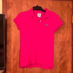Pink Lacoste polo